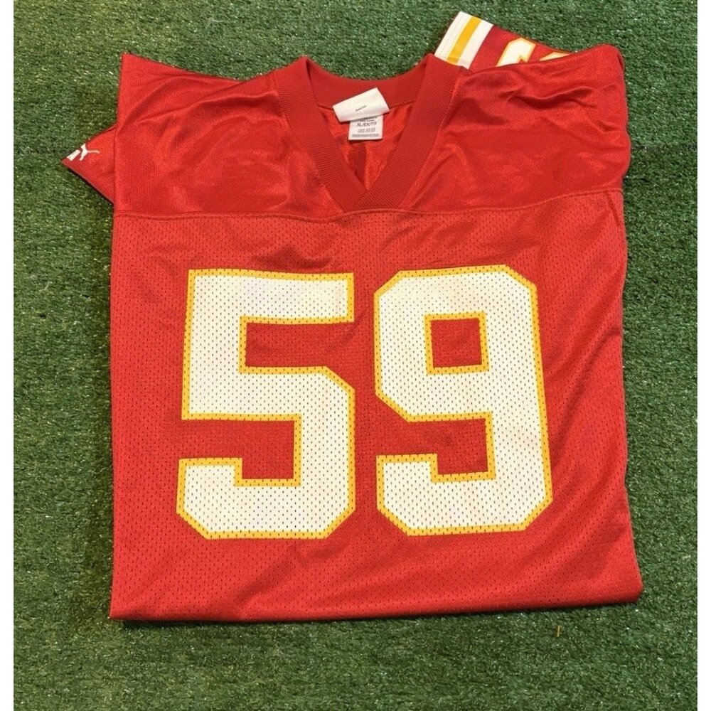 Vintage Kansas City Chiefs jersey mens XL red puma donnie edwards oversize 33 - Picture 1 of 12